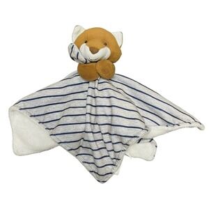 Carter's Just‎ One You Fox Lovey Security Blanket Gray Striped Brown Blue